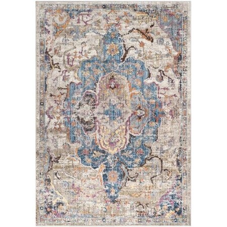 Safavieh 7 x 7 ft. Bristol Power Loomed Square Area RugBlue & Light Grey BTL350D-7SQ